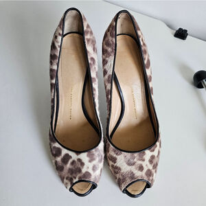 Giuseppe Zanotti Leopard Print Calf Hair Heels Size 10
